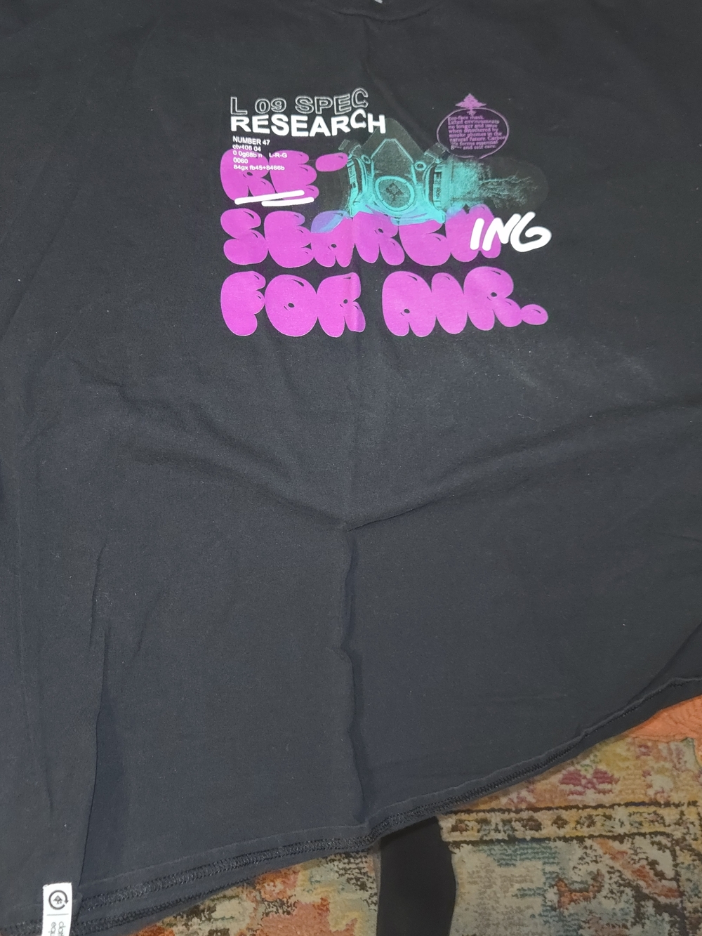 Lrg Black Short Sleeve Tee with Pink & Teal Graphic